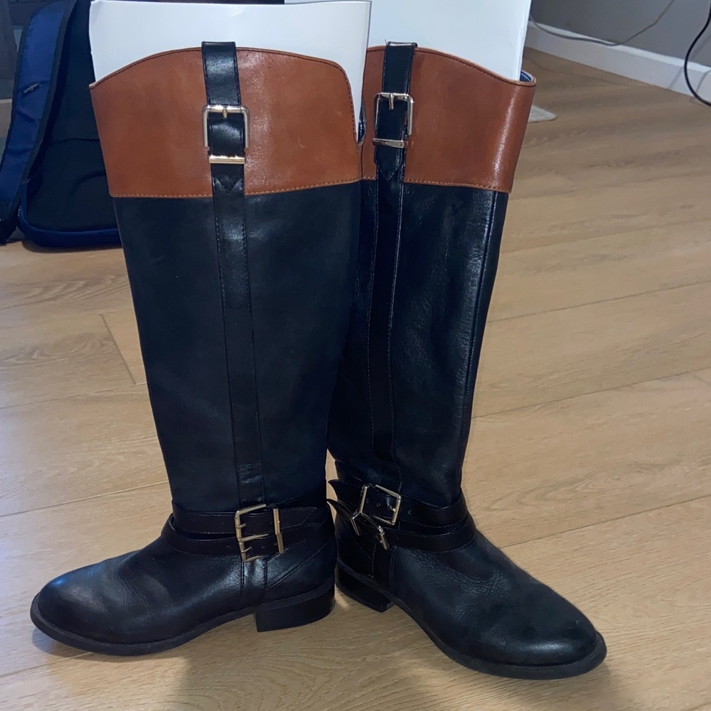 INC International Concepts Black and Brown Riding Boots